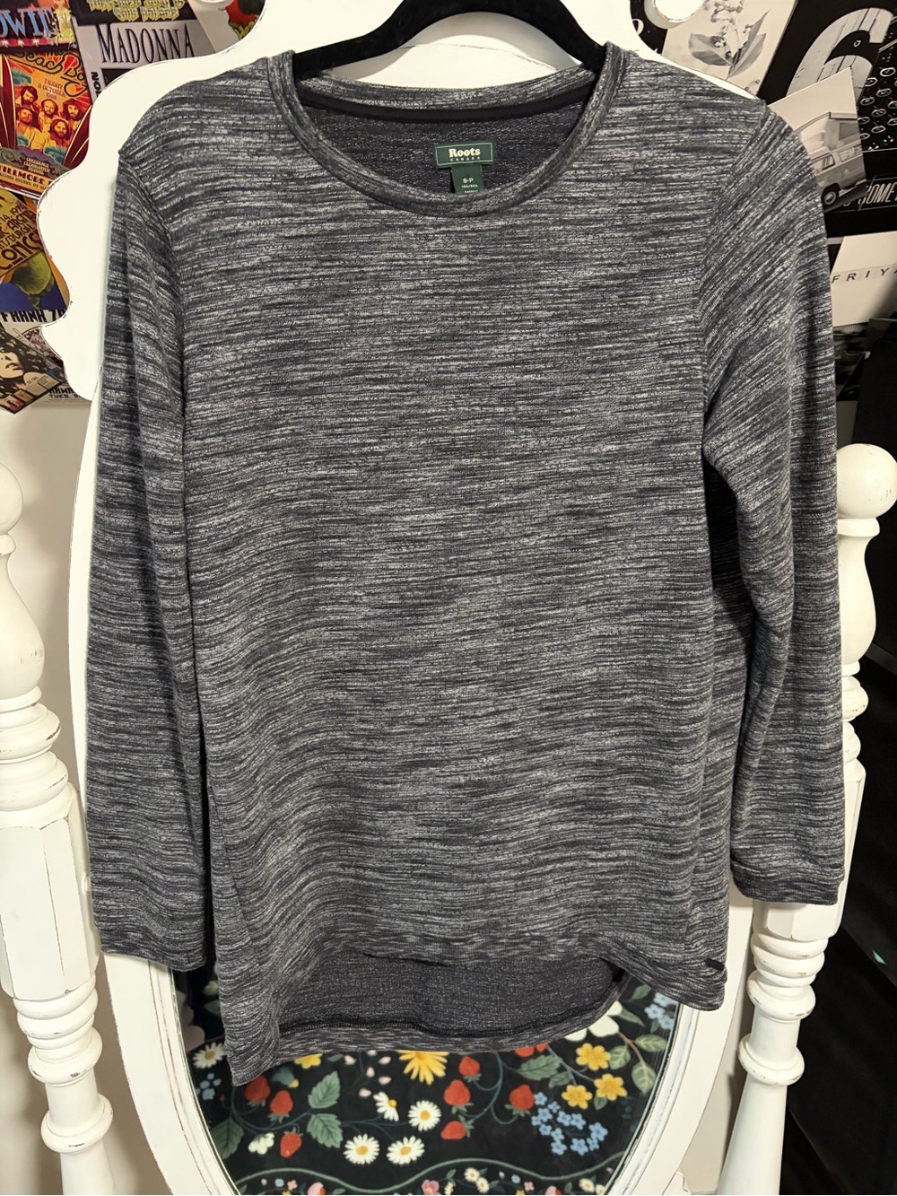 Roots Gray Marled Crewneck Sweater